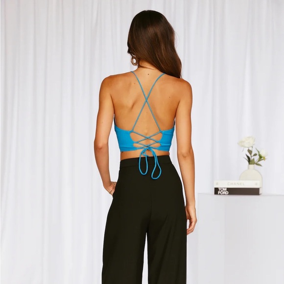 NWT Hello Molly Fave Pastime Crop Blue - Picture 4 of 6